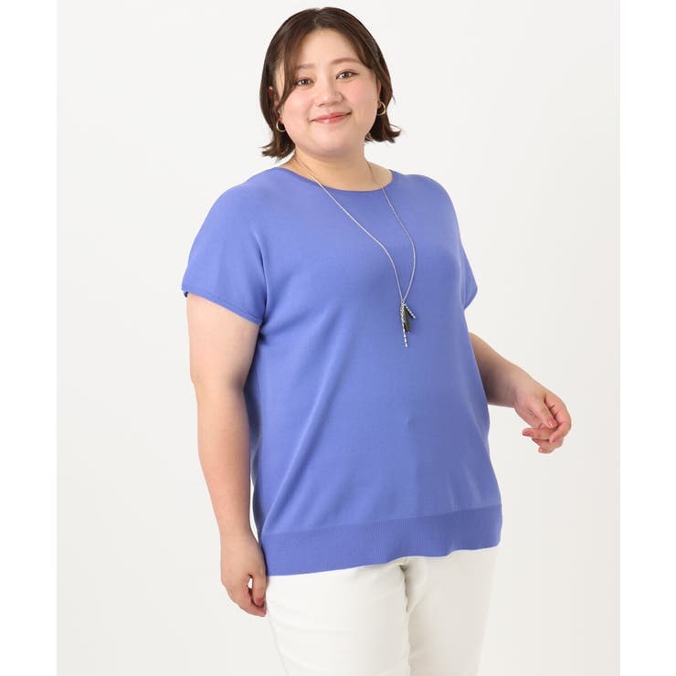 【大きいサイズ/接触冷感】フレンチスリーブサマーニット | eur3 | 詳細画像8 