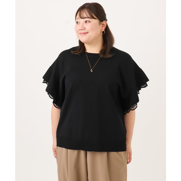【大きいサイズ/a.v.v×eur3】袖レースサマーニット | eur3 | 詳細画像12 
