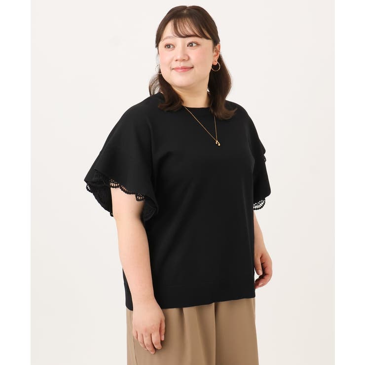 【大きいサイズ/a.v.v×eur3】袖レースサマーニット | eur3 | 詳細画像13 