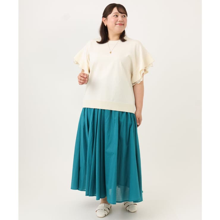 【大きいサイズ/a.v.v×eur3】袖レースサマーニット | eur3 | 詳細画像7 