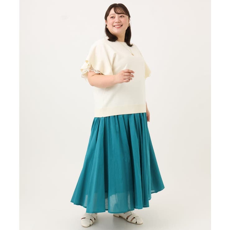 【大きいサイズ/a.v.v×eur3】袖レースサマーニット | eur3 | 詳細画像8 