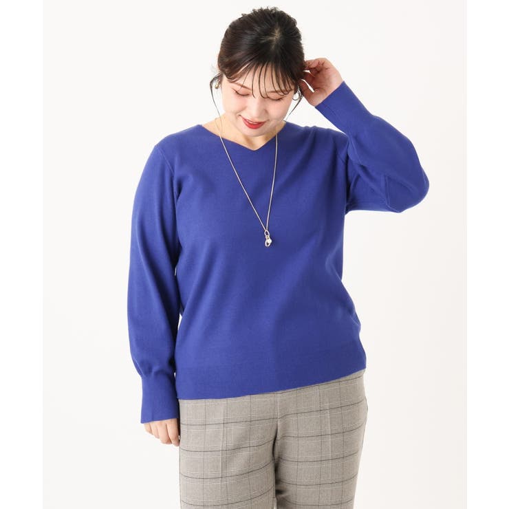 【大きいサイズ/新色追加】Vネックパフスリーブニット | eur3 | 詳細画像14 