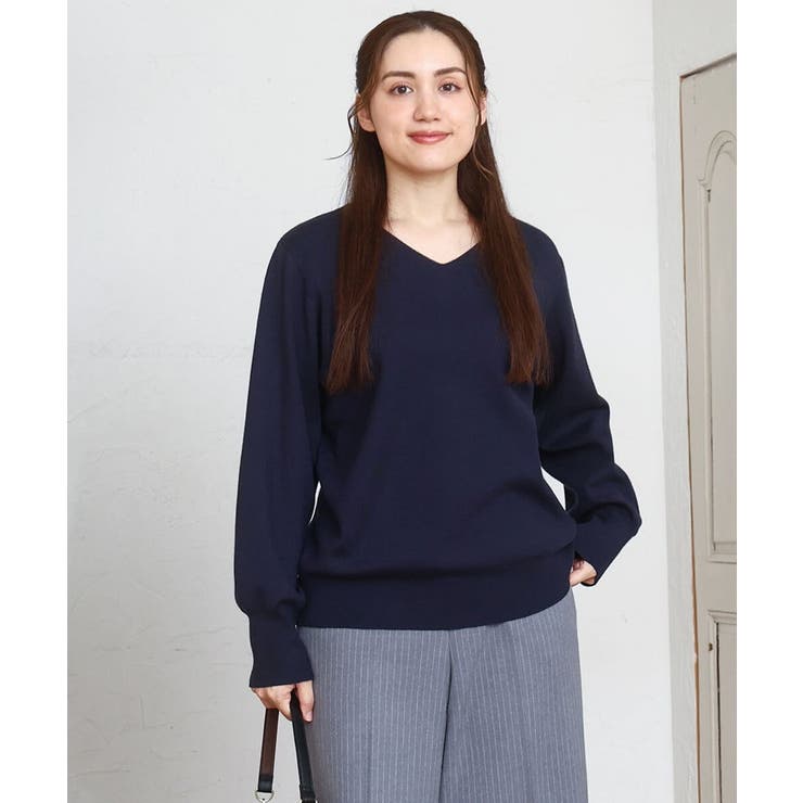 【大きいサイズ/新色追加】Vネックパフスリーブニット | eur3 | 詳細画像24 