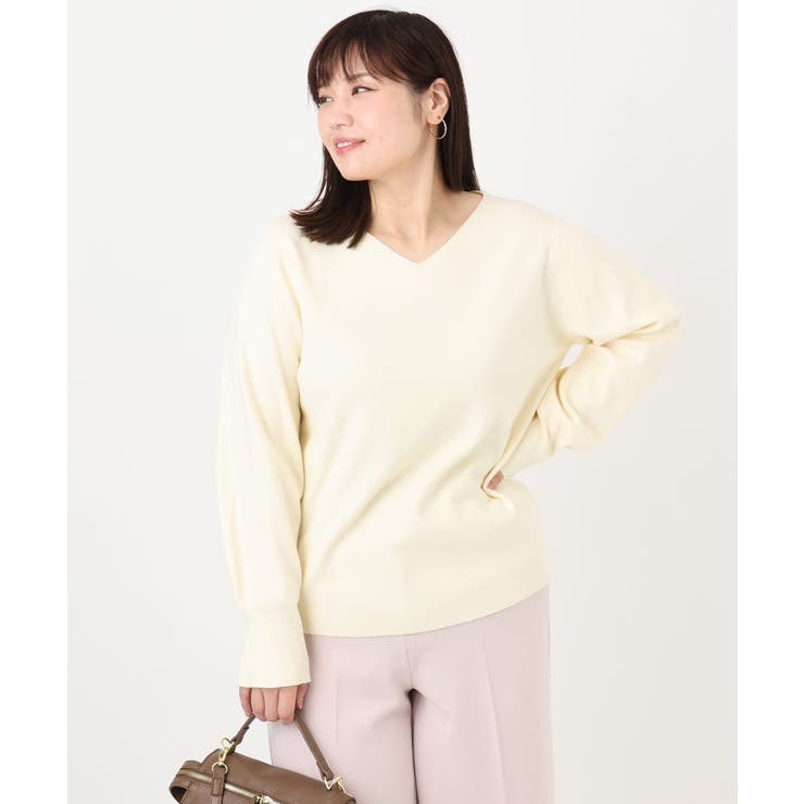 【大きいサイズ/新色追加】Vネックパフスリーブニット | eur3 | 詳細画像40 