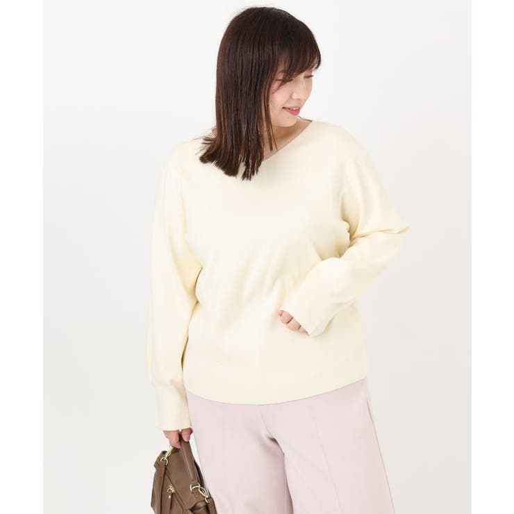 【大きいサイズ/新色追加】Vネックパフスリーブニット | eur3 | 詳細画像42 
