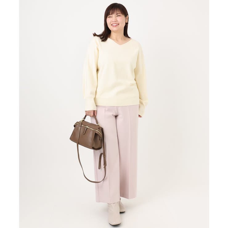 【大きいサイズ/新色追加】Vネックパフスリーブニット | eur3 | 詳細画像44 