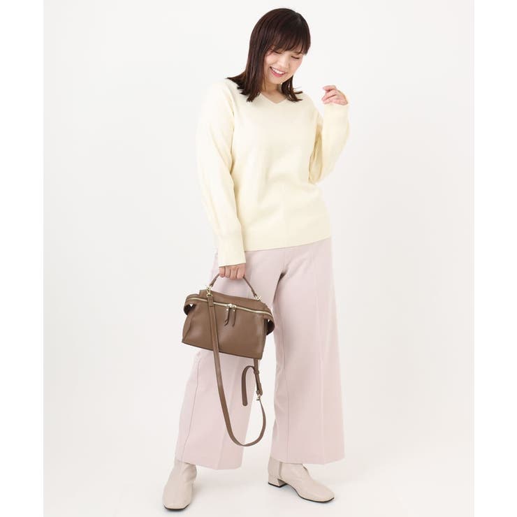 【大きいサイズ/新色追加】Vネックパフスリーブニット | eur3 | 詳細画像45 