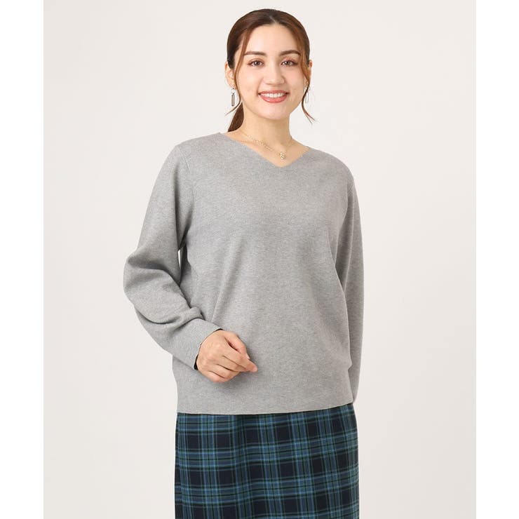 【大きいサイズ/新色追加】Vネックパフスリーブニット | eur3 | 詳細画像46 