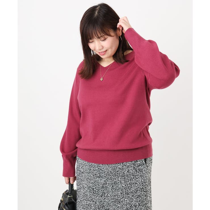 【大きいサイズ/新色追加】Vネックパフスリーブニット | eur3 | 詳細画像5 