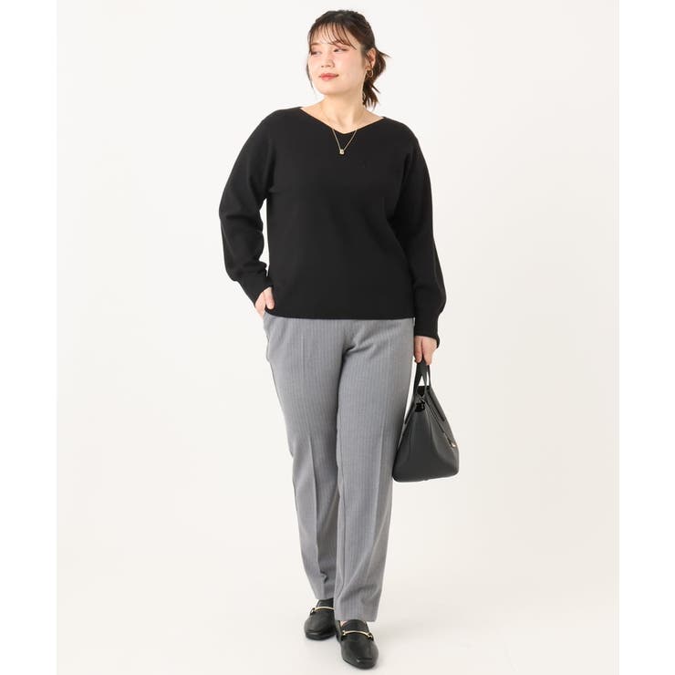 【大きいサイズ/新色追加】Vネックパフスリーブニット | eur3 | 詳細画像50 