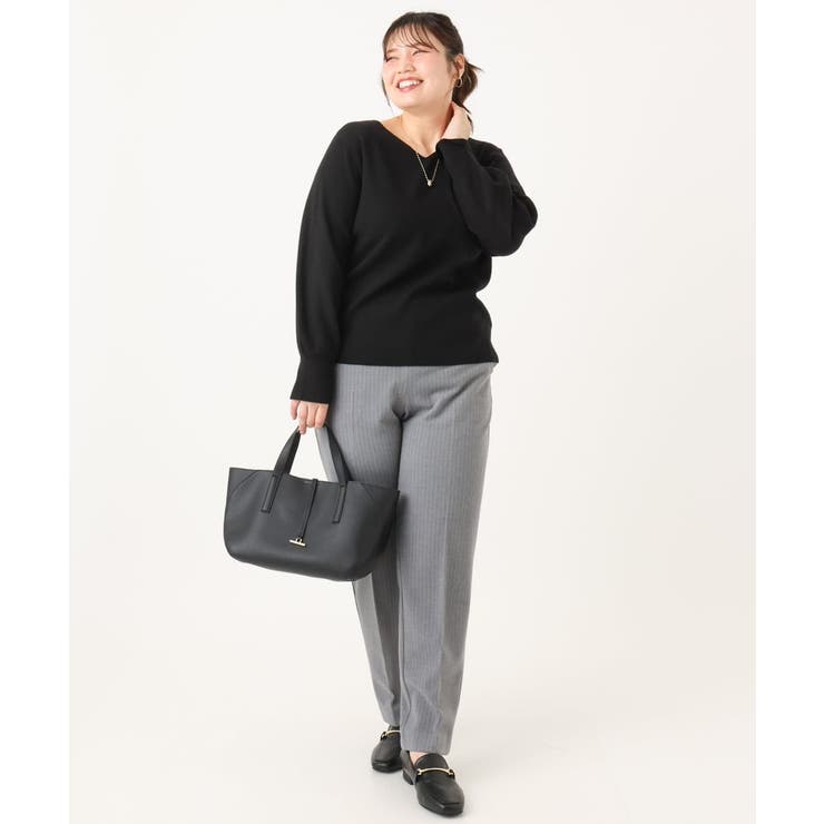 【大きいサイズ/新色追加】Vネックパフスリーブニット | eur3 | 詳細画像51 