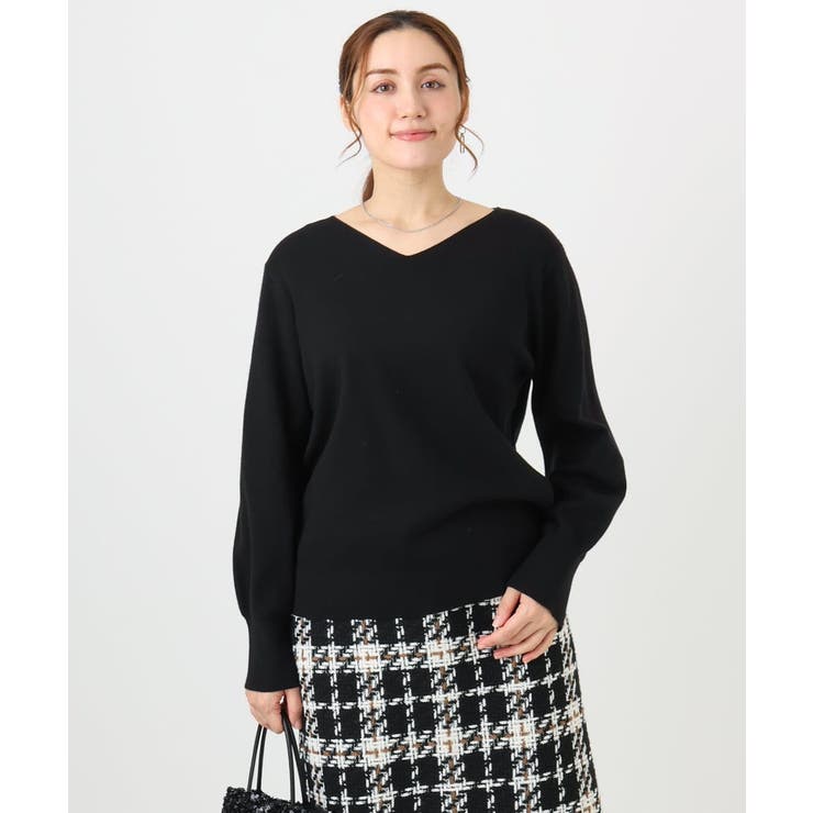 【大きいサイズ/新色追加】Vネックパフスリーブニット | eur3 | 詳細画像53 