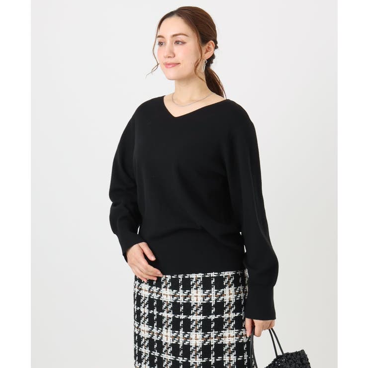 【大きいサイズ/新色追加】Vネックパフスリーブニット | eur3 | 詳細画像54 