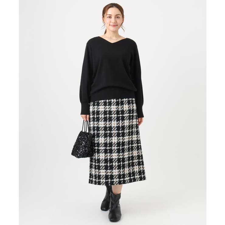 【大きいサイズ/新色追加】Vネックパフスリーブニット | eur3 | 詳細画像55 