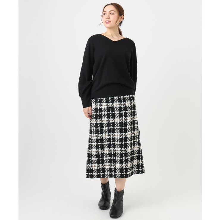 【大きいサイズ/新色追加】Vネックパフスリーブニット | eur3 | 詳細画像56 