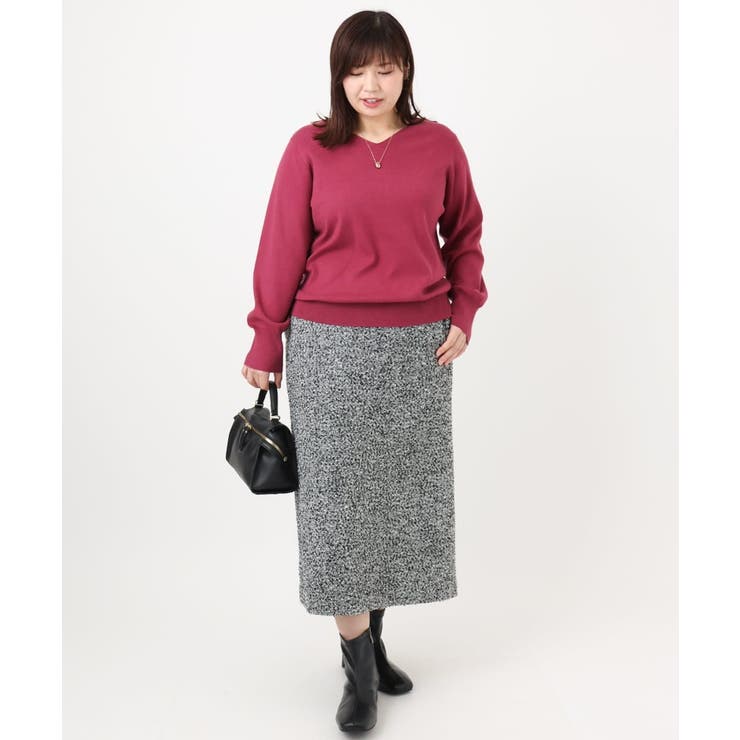 【大きいサイズ/新色追加】Vネックパフスリーブニット | eur3 | 詳細画像7 