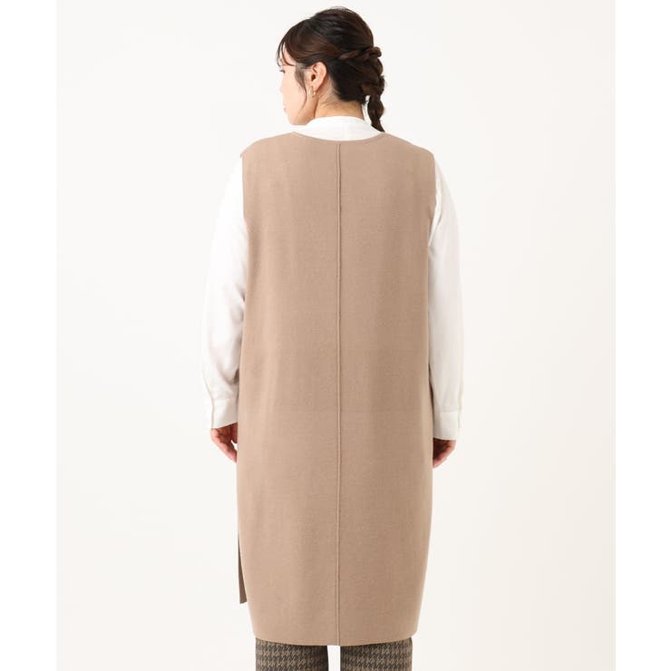 【大きいサイズ】Vネックロングニットベスト | eur3 | 詳細画像9 