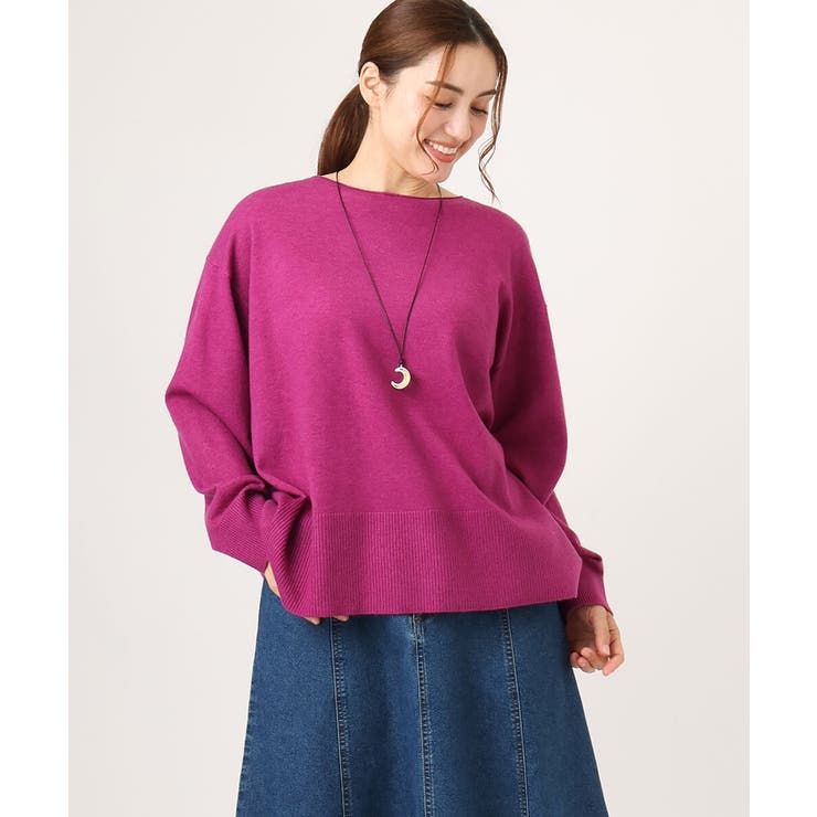 ピンク(03) | 【大きいサイズ】ボクシーシルエットニット | eur3