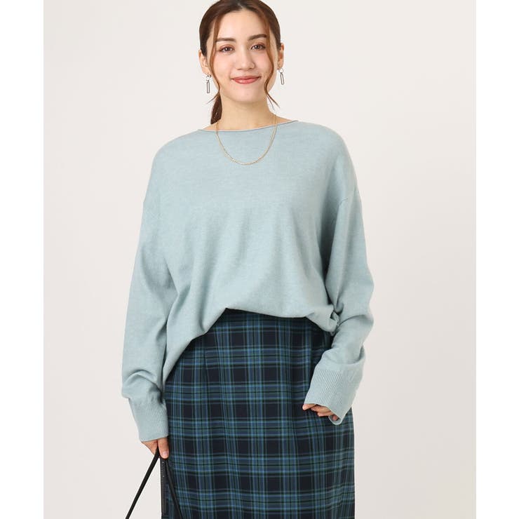 ライトグリーン(30) | 【大きいサイズ】ボクシーシルエットニット | eur3