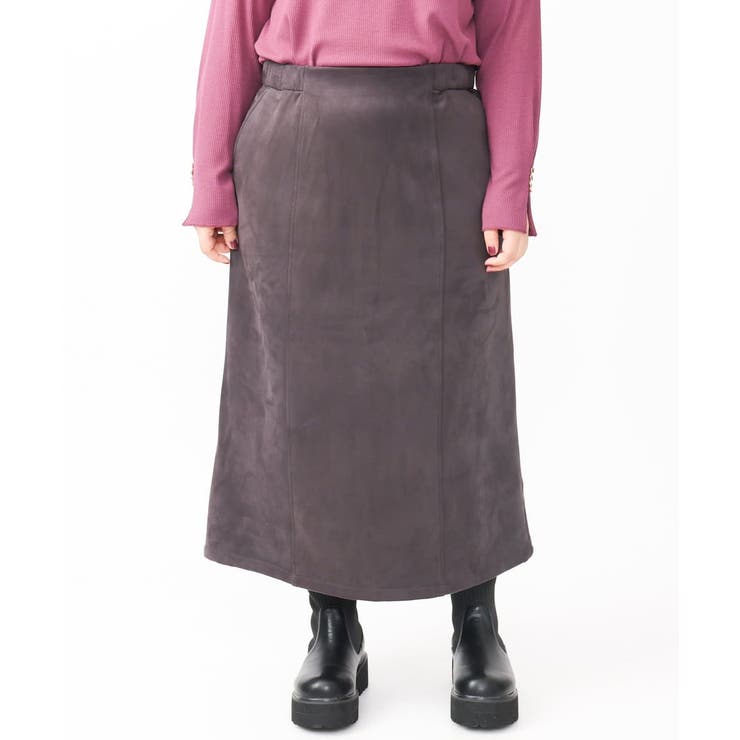 【大きいサイズ/a.v.v×eur3】フェイクスエードタイトスカート | eur3 | 詳細画像12 