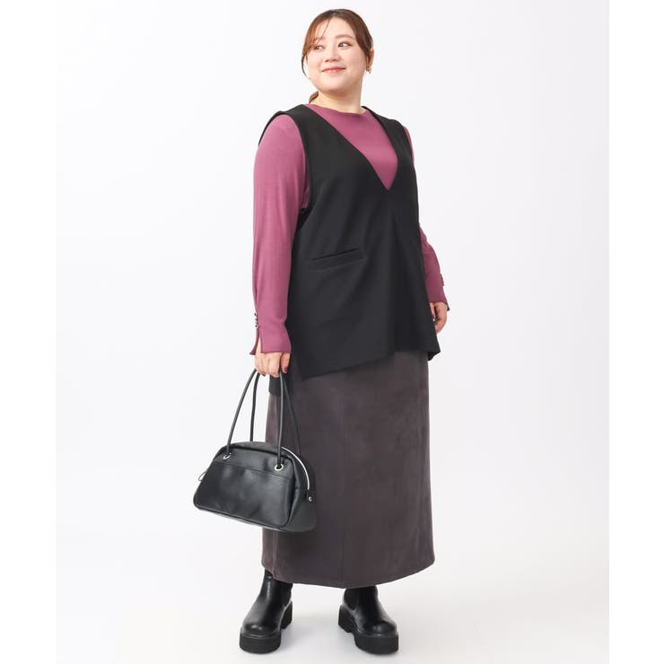 【大きいサイズ/a.v.v×eur3】フェイクスエードタイトスカート | eur3 | 詳細画像23 