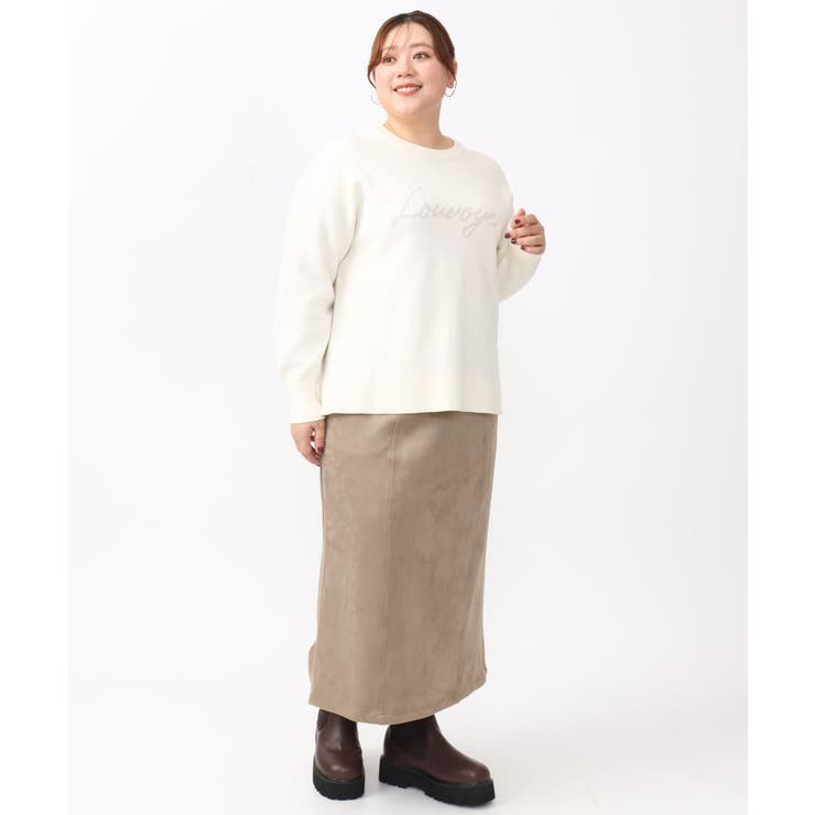 【大きいサイズ/a.v.v×eur3】フェイクスエードタイトスカート | eur3 | 詳細画像6 