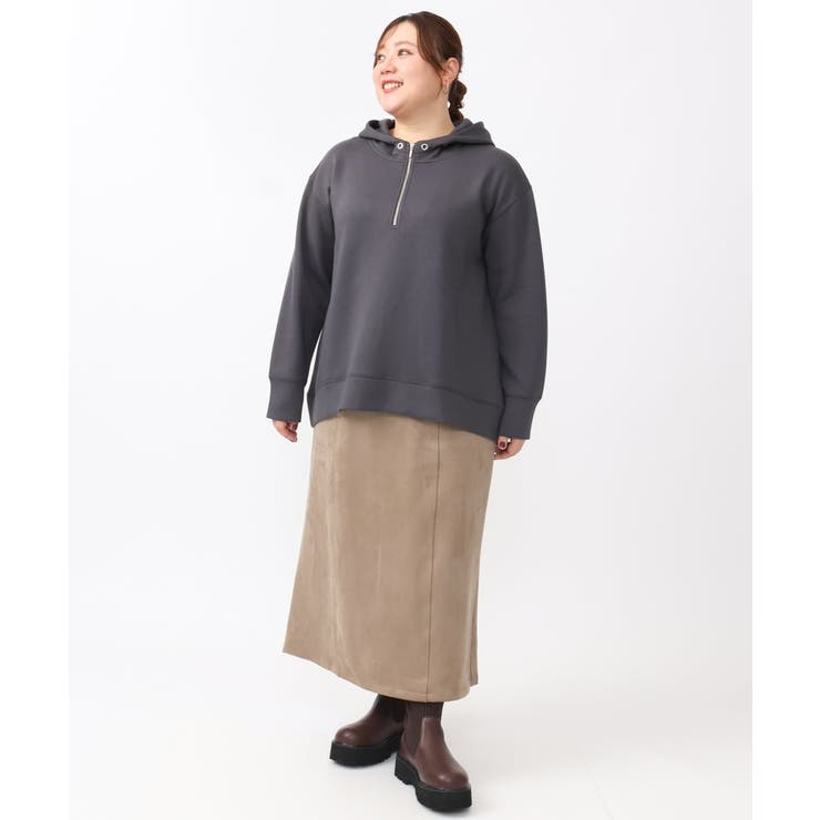 【大きいサイズ/a.v.v×eur3】フェイクスエードタイトスカート | eur3 | 詳細画像8 