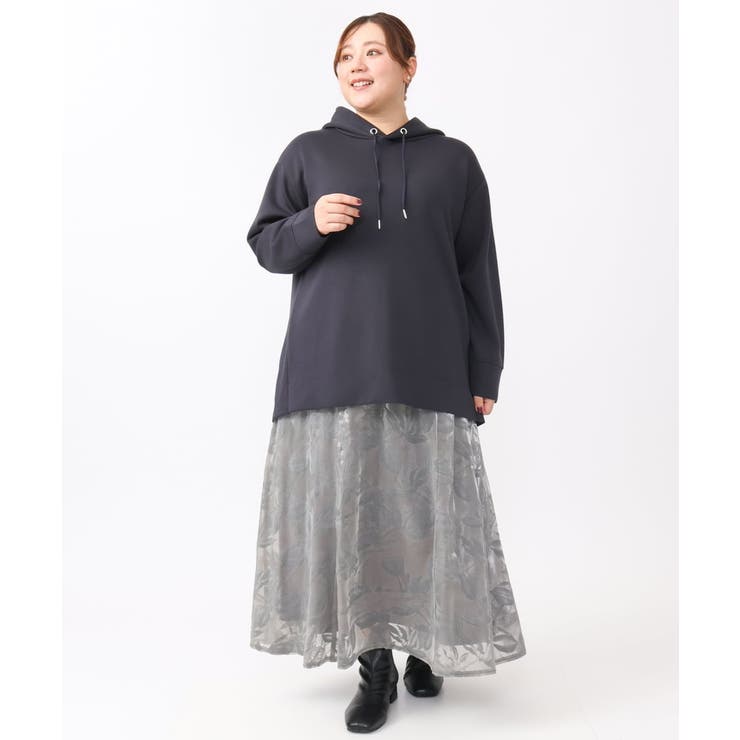 【大きいサイズ】オーガンジーフロッキープリントスカート | eur3 | 詳細画像15 