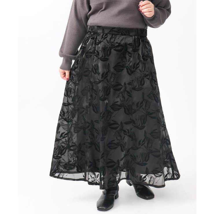 【大きいサイズ】オーガンジーフロッキープリントスカート | eur3 | 詳細画像22 