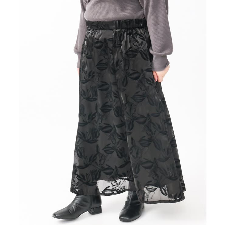 【大きいサイズ】オーガンジーフロッキープリントスカート | eur3 | 詳細画像23 