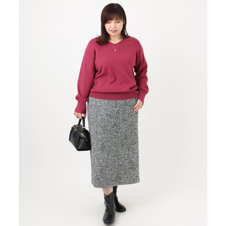 【大きいサイズ/a.v.v×eur3】ツイードタイトスカート | eur3 | 詳細画像19 