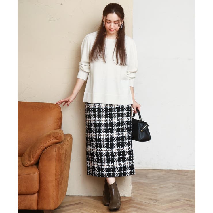 【大きいサイズ/a.v.v×eur3】ツイードタイトスカート | eur3 | 詳細画像21 