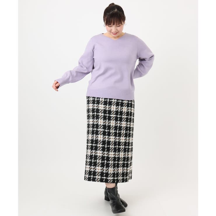 【大きいサイズ/a.v.v×eur3】ツイードタイトスカート | eur3 | 詳細画像33 