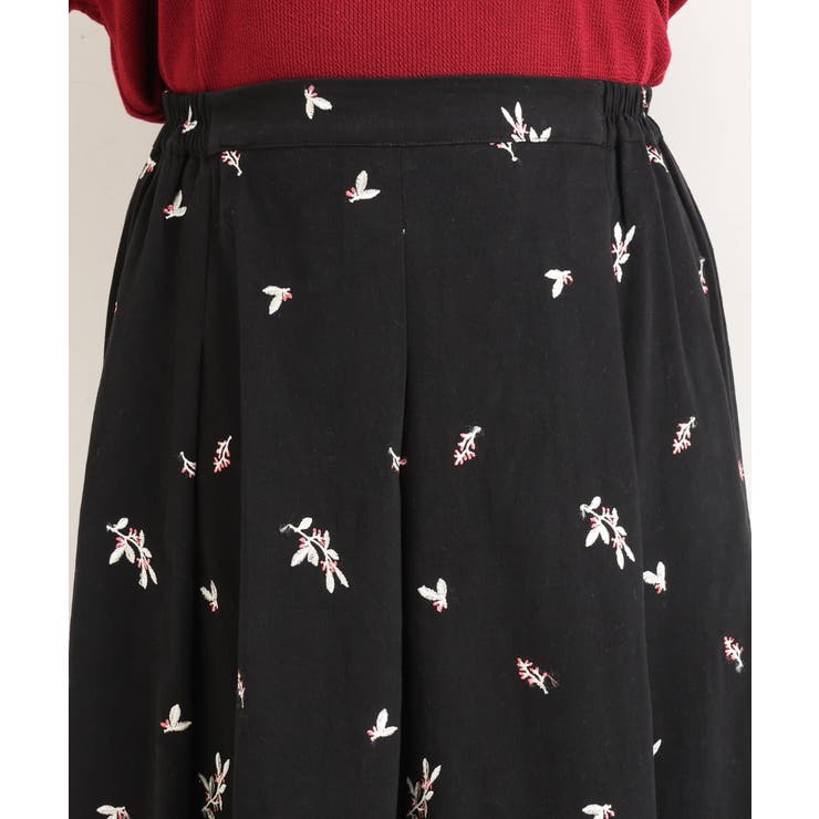 【大きいサイズ/soso×eur3】リーフ刺繍スカート | eur3 | 詳細画像12 