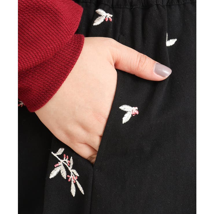 【大きいサイズ/soso×eur3】リーフ刺繍スカート | eur3 | 詳細画像13 