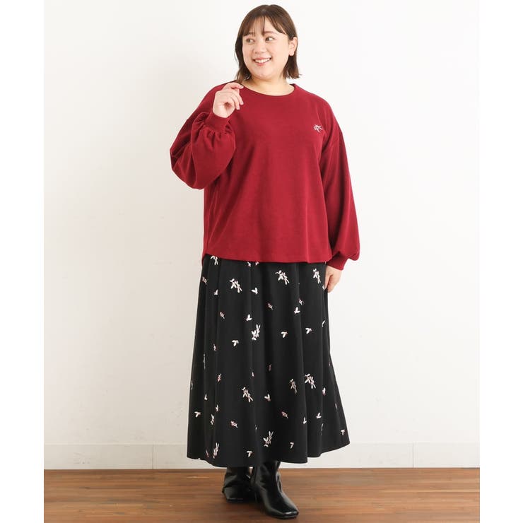 【大きいサイズ/soso×eur3】リーフ刺繍スカート | eur3 | 詳細画像16 