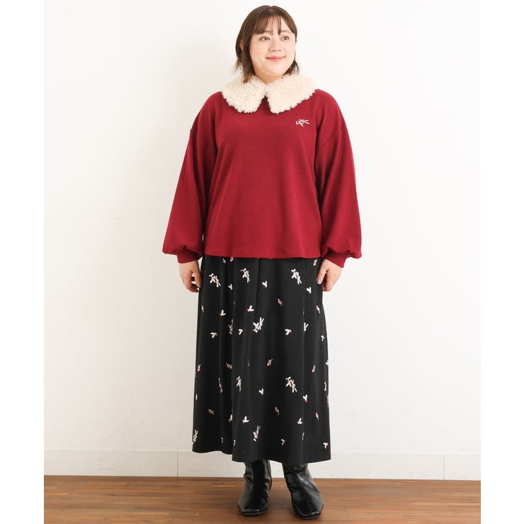 【大きいサイズ/soso×eur3】リーフ刺繍スカート | eur3 | 詳細画像17 