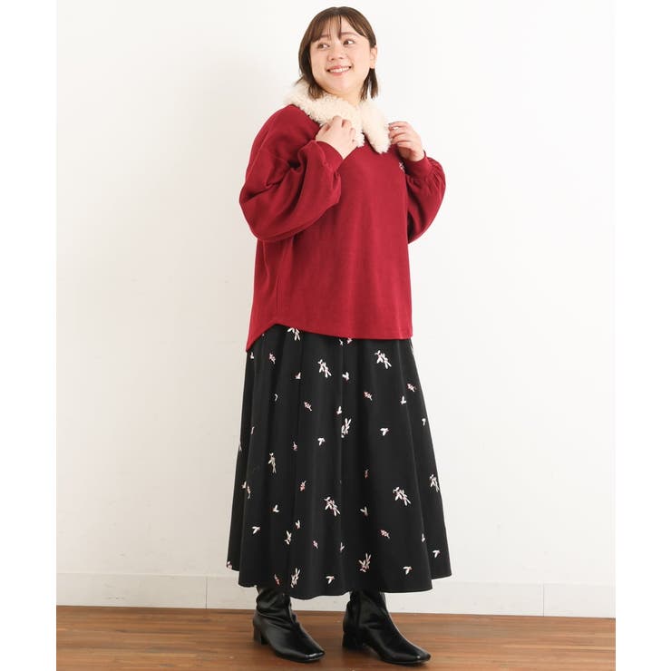 【大きいサイズ/soso×eur3】リーフ刺繍スカート | eur3 | 詳細画像18 