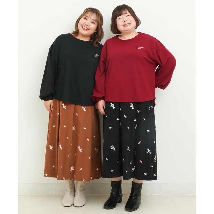 【大きいサイズ/soso×eur3】リーフ刺繍スカート | eur3 | 詳細画像20 