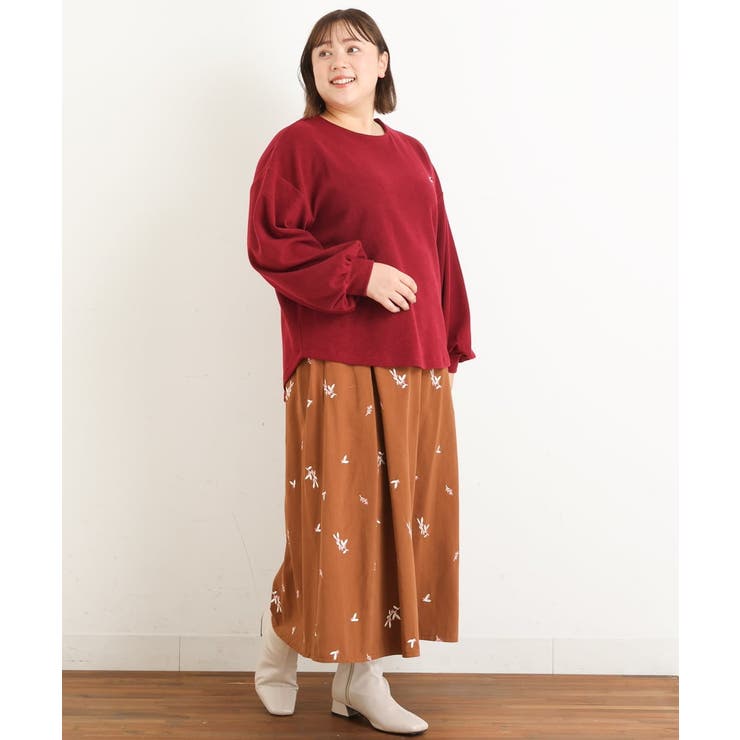 【大きいサイズ/soso×eur3】リーフ刺繍スカート | eur3 | 詳細画像6 