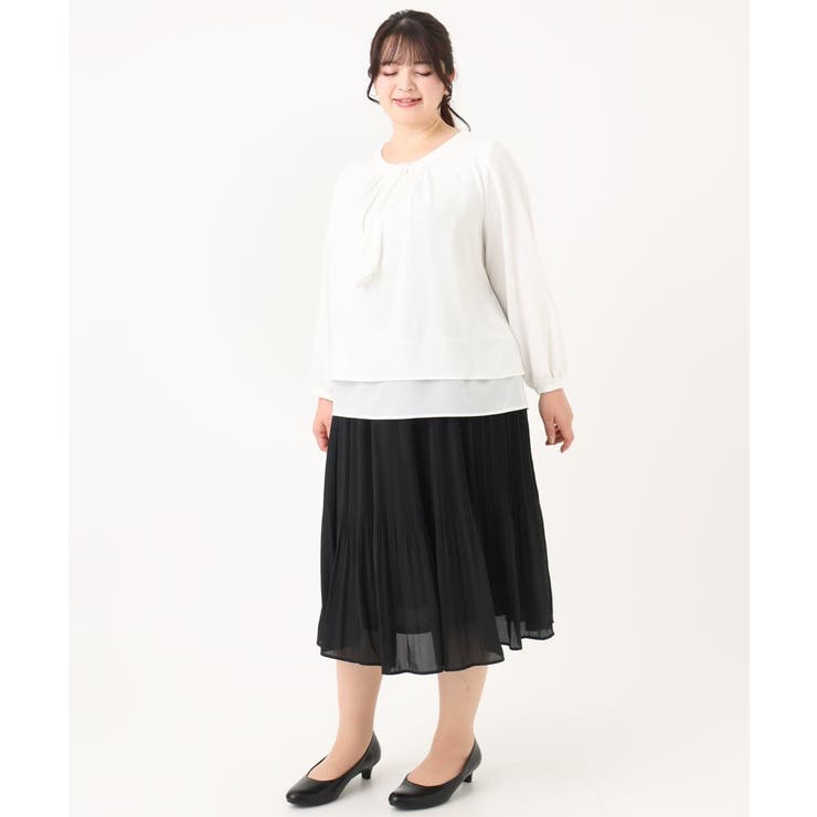 大きいサイズ】シフォンプリーツスカート[品番：ITKW0020279