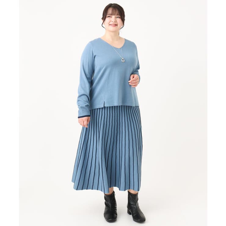 【大きいサイズ】バルキーアクリルストライプスカート | eur3 | 詳細画像15 