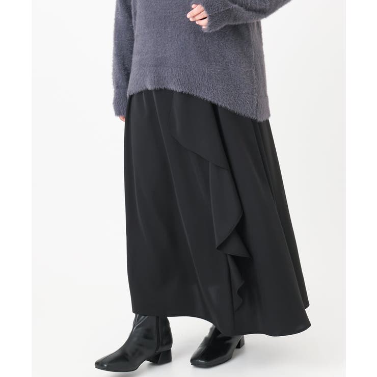 ブラック(94) | 【大きいサイズ】ラッフルスカート | eur3