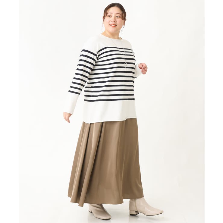 大人気! RICK OWENS リネンツイル ロングスカート フレアカット 大きいサイズ】サテンバックフレアスカート(ロング・マキシ丈