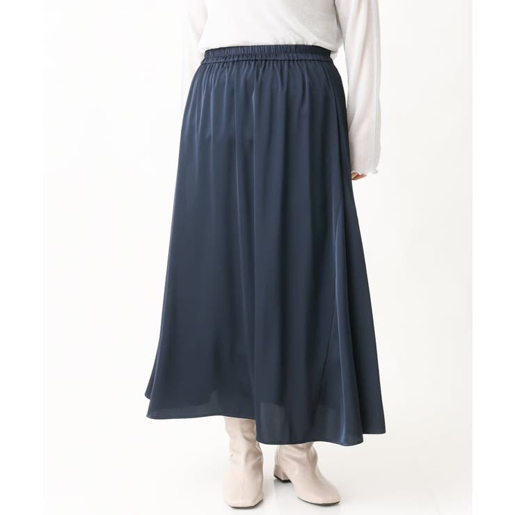 Vin フレアスカート 青 サイズ38 新品未使用 大きいサイズ】サテンフレアスカート[品番：ITKW0016060]｜eur3