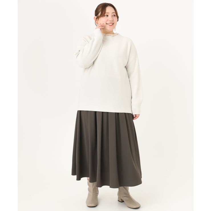 大きいサイズ/a.v.v×eur3】タックギャザースカート[品番：ITKW0020415