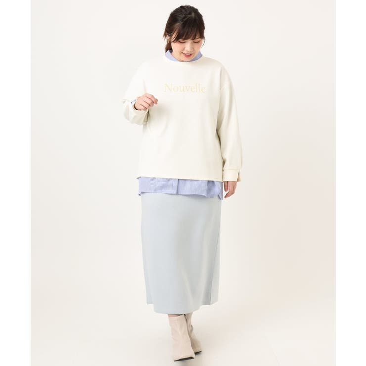 【大きいサイズ/a.v.v×eur3】ジャージータイトスカート | eur3 | 詳細画像5 