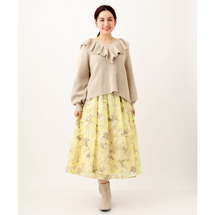 【大きいサイズ/a.v.v×eur3】オーパルプリントスカート | eur3 | 詳細画像3 