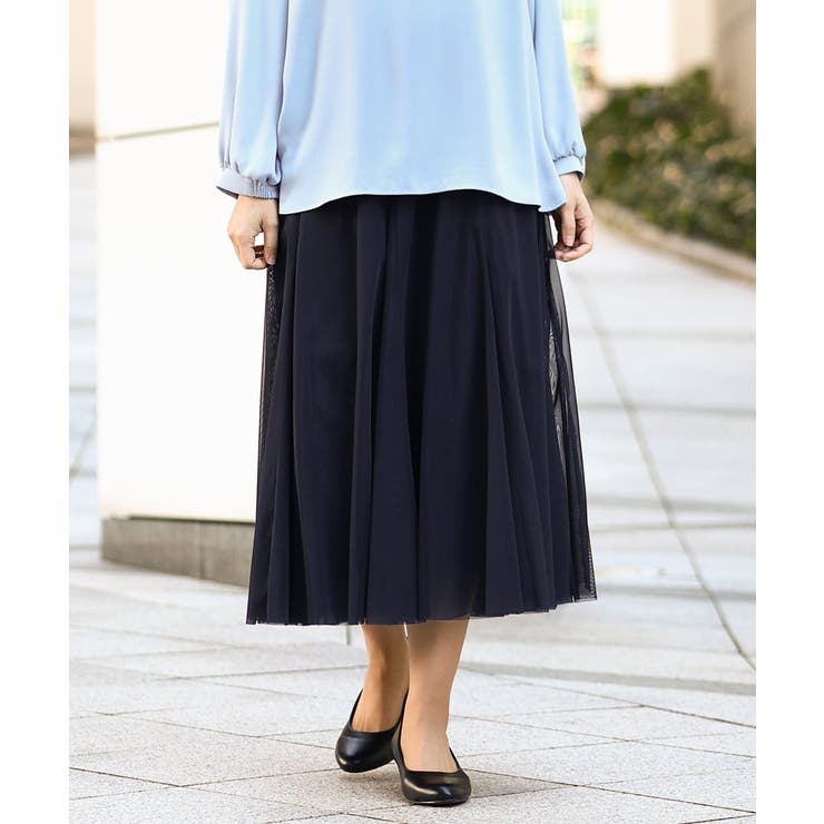 ネイビー(57) | 【大きいサイズ】チュールスカート | eur3