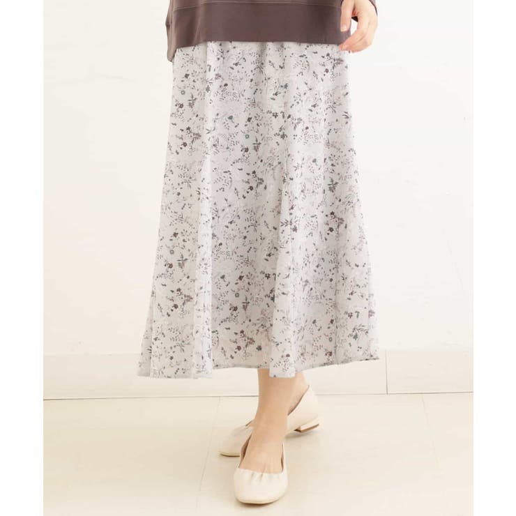 大きいサイズ フラワープリントスカート 買い物 マキシスカート 【96%OFF!】 ロングスカート